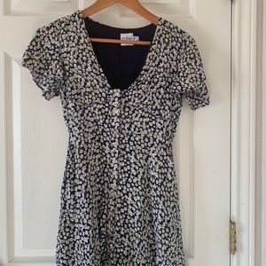 Floral button up mini dress